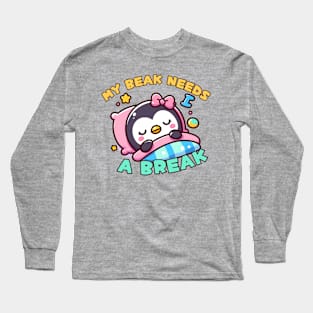 Tired penguin Long Sleeve T-Shirt